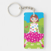 Meisje in een Park Sleutelhanger (Voorkant)