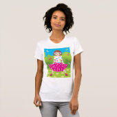 Meisje in een park vrouwen T-shirt (Voorkant volledig)