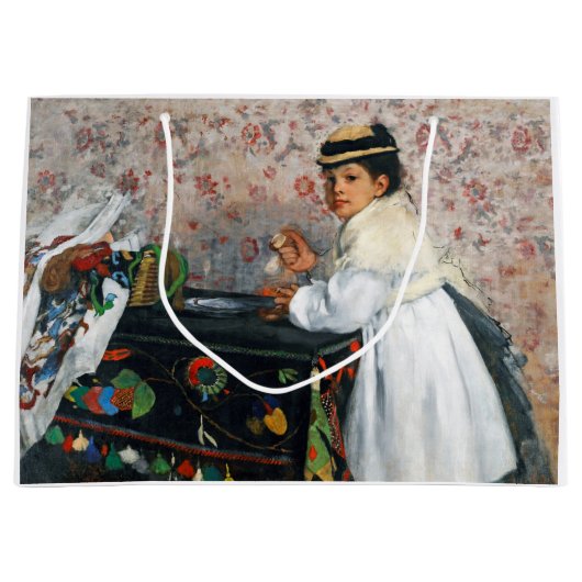 meisje in een Pet, Edgar Degas Groot Cadeauzakje (Voorkant)