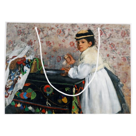 meisje in een Pet, Edgar Degas Groot Cadeauzakje (Achterkant)
