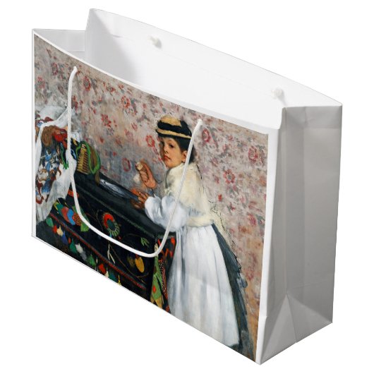 meisje in een Pet, Edgar Degas Groot Cadeauzakje (Voorkant Gekanteld)