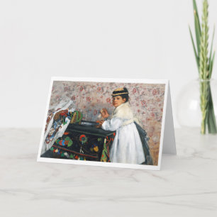 meisje in een Pet, Edgar Degas Kaart