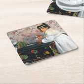 meisje in een Pet, Edgar Degas Kartonnen Onderzetters (Schuin)