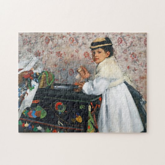 meisje in een Pet, Edgar Degas Legpuzzel (Horizontaal)