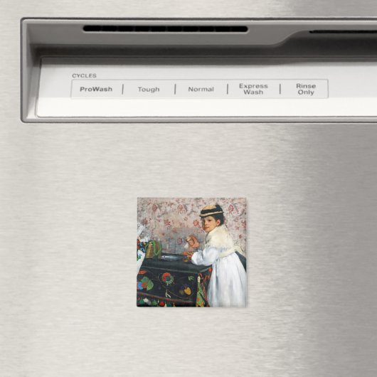 meisje in een Pet, Edgar Degas Magneet (Insitu (Vaatwasser))