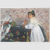 meisje in een Pet, Edgar Degas Tissuepapier (Voorkant)