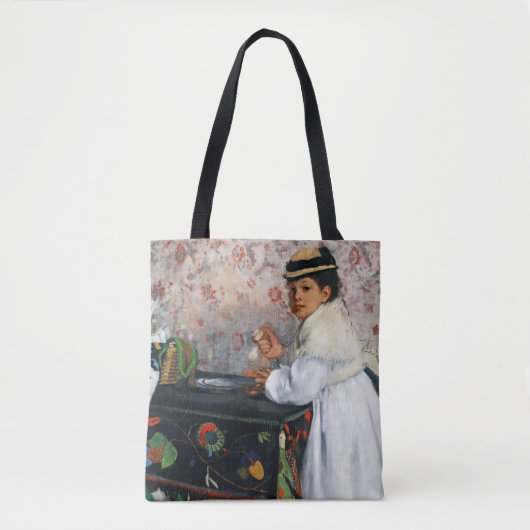 meisje in een Pet, Edgar Degas Tote Bag (Voorkant)