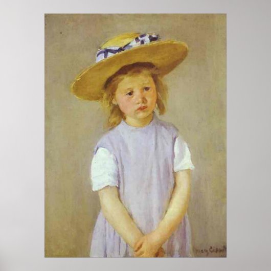 Meisje in een Pet, Mary Cassatt Poster (Voorkant)