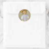 Meisje in een Pet, Mary Cassatt Ronde Sticker (Tas)