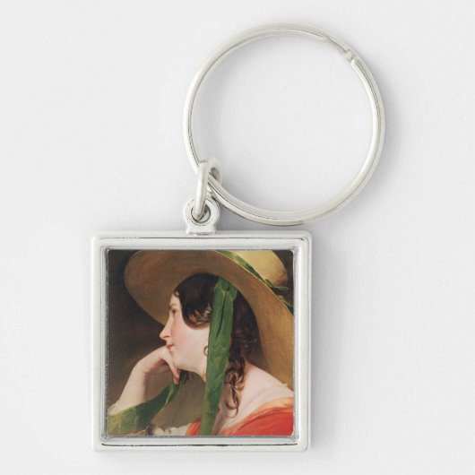 Meisje in een Pet met gele stro, Sleutelhanger (Voorkant)