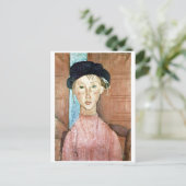 Meisje in een Pet, Modigliani Briefkaart (Staand voorkant)