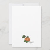 Meisje in een pompoen verjaardagsfeestje kaart (Achterkant)