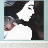  meisje in een scharnier canvas afdruk (Insitu (Houten vloer))