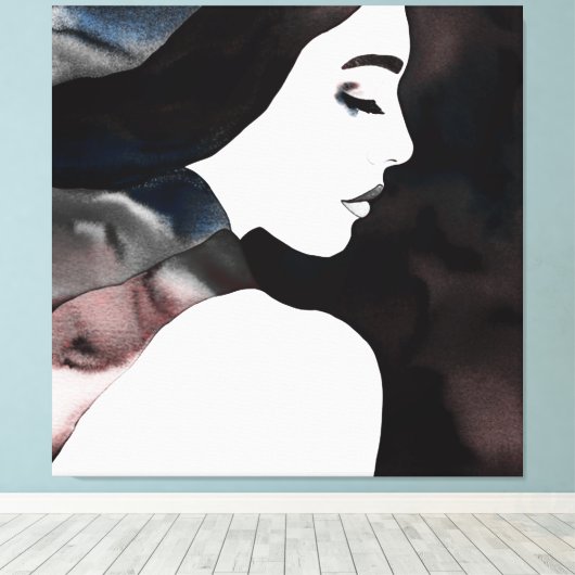  meisje in een scharnier canvas afdruk (Insitu (Houten vloer))