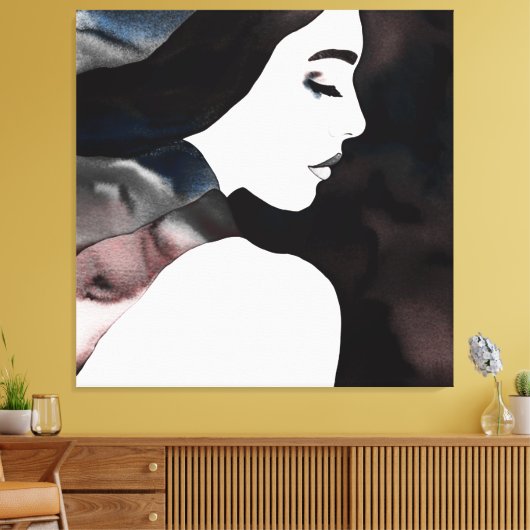  meisje in een scharnier canvas afdruk (Insitu (Woonkamer))