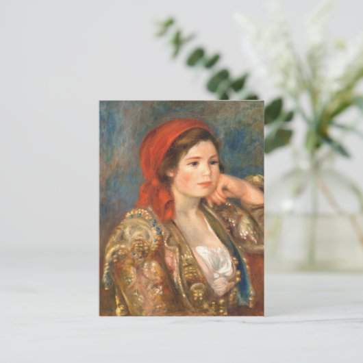 Meisje in een Spaanse jas, Renoir Briefkaart (Staand voorkant)