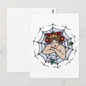  meisje in een spinnenwebkunst briefkaart (Voorkant / Achterkant)