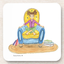 Meisje in een stoel, drankenachtbaan drankjes onderzetter