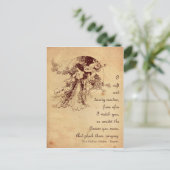 Meisje in een tuin briefkaart (Staand voorkant)