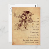 Meisje in een tuin briefkaart (Voorkant / Achterkant)