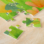 Meisje in een tuin Kleurrijke Kunst voor Kinderen  Legpuzzel (Zijkant)