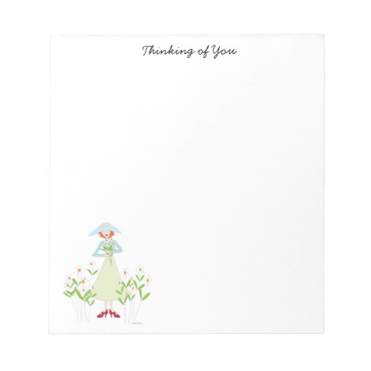 Meisje in een tuintuin notitieblok (Voorkant)