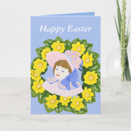 Meisje in een Victoriaans paasnet Editable Kaart