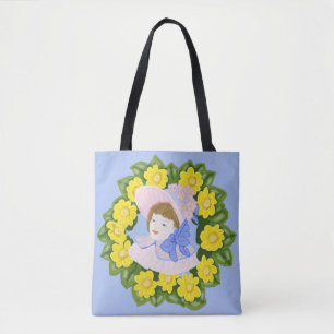Meisje in een Victoriaans Paaspoen Tote Bag