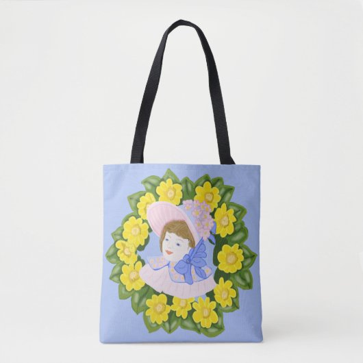 Meisje in een Victoriaans Paaspoen Tote Bag (Voorkant)