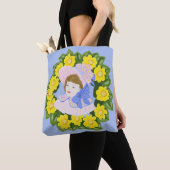 Meisje in een Victoriaans Paaspoen Tote Bag (Dichtbij)