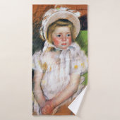 Meisje in een witte Bonnet, Mary Cassatt Badhanddoek (Badhanddoek)