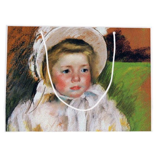 Meisje in een witte Bonnet, Mary Cassatt Groot Cadeauzakje (Achterkant)