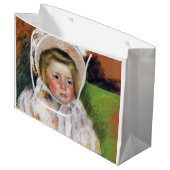 Meisje in een witte Bonnet, Mary Cassatt Groot Cadeauzakje (Voorkant Gekanteld)