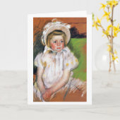 Meisje in een witte Bonnet, Mary Cassatt Kaart (Gele Bloem)