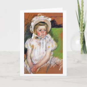 Meisje in een witte Bonnet, Mary Cassatt Kaart
