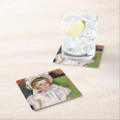 Meisje in een witte Bonnet, Mary Cassatt Kartonnen Onderzetters (Insitu)