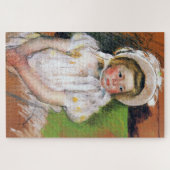 Meisje in een witte Bonnet, Mary Cassatt Legpuzzel (Horizontaal)
