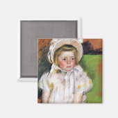 Meisje in een witte Bonnet, Mary Cassatt Magneet (Voorkant / Achterkant)