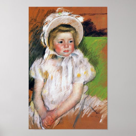 Meisje in een witte Bonnet, Mary Cassatt Poster (Voorkant)