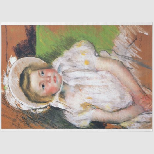Meisje in een witte Bonnet, Mary Cassatt Tissuepapier (Voorkant)