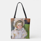 Meisje in een witte Bonnet, Mary Cassatt Tote Bag (Achterkant)