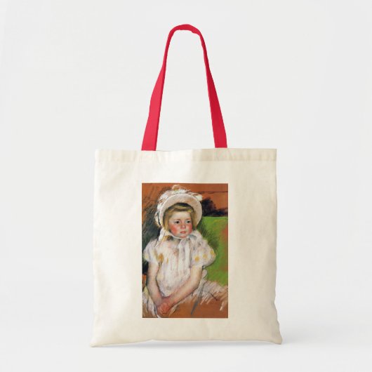 Meisje in een witte Bonnet, Mary Cassatt Tote Bag (Voorkant)