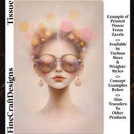 Meisje in een zonnebril met glitter DN2B Decoupage Tissuepapier