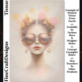 Meisje in een zonnebril met glitter DN2D decoupage Tissuepapier