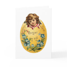 Meisje in ei vergeet me niet