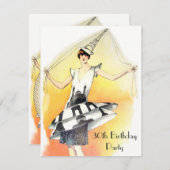  meisje in Eiffel Tower Costume 30th Birthday Kaart (Voorkant / Achterkant)