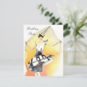 meisje in Eiffel Tower Costume Birthday Kaart (Staand voorkant)