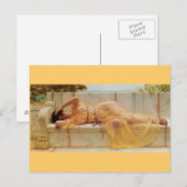Meisje in gele drapery - - Godward Briefkaart (Voorkant / Achterkant)