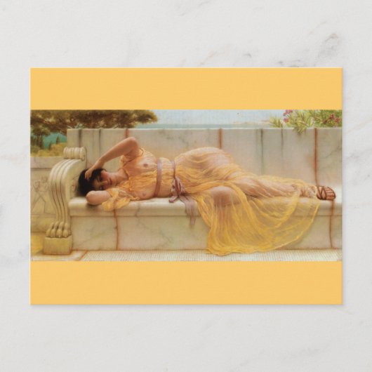 Meisje in gele drapery - - Godward Briefkaart (Voorkant)