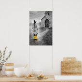 Meisje in gele laarzen poster (Keuken)